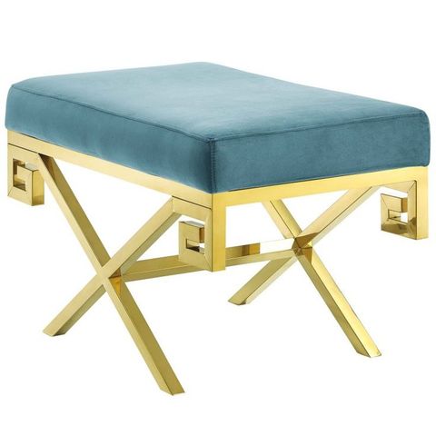 Rove Velvet Bench - Sea Blue | Velvet Bench, Vanity Stools And Benches, Modern Bench regarding Rove Velvet Bench, Sea Blue
